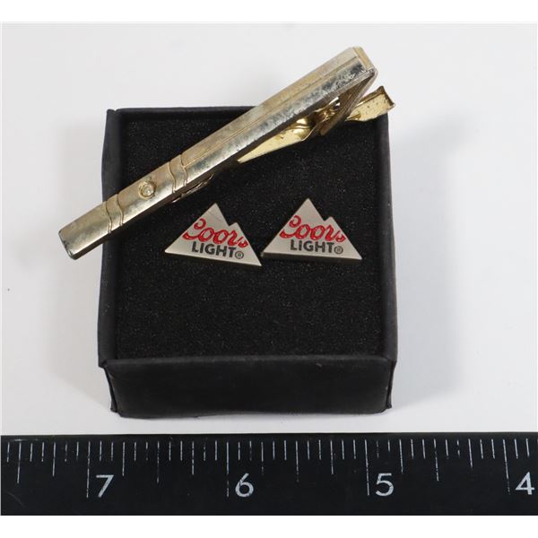MODERN COORS LIGHT CUFFLINK SET SOLD WITH