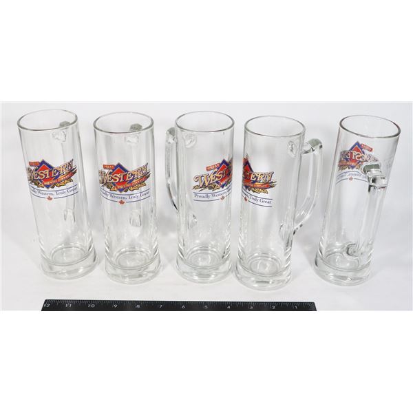 5 GREAT WESTERN BREWING COMPANY GLASS BEER
