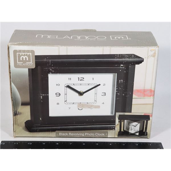 BLACK REVOLVING PHOTO CLOCK
