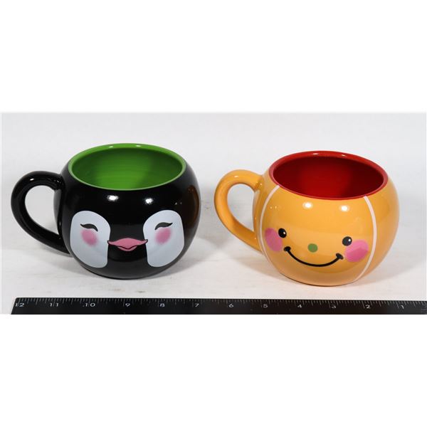 WINTER/ CHRISTMAS THEMED MUGS PENGUIN AND GINGER