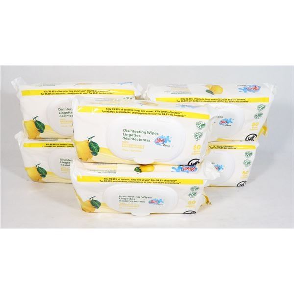 6 PACKS OF MR. VALET LEMON SCENTED CLEANING WIPES