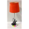 Image 1 : DESKTOP LAMP, CHROME BASE ORANGE SHADE