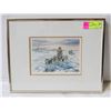 Image 1 : FRAMED PRINT "LEAVING THE CAMP" 11" X 14"