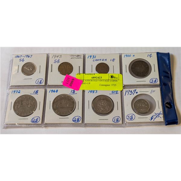 LOT OF ASSORTED VINTAGE COINS 1900 AND UP