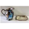 Image 1 : SILVER PLATED PITCHER, SILVER DISH WITH