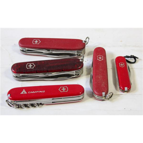BAG W/6 SWISS ARY KNIVES