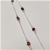 Image 1 : BZ1710-167 SILVER GENUINE GEMSTONE 18" NECKLACE