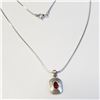 Image 1 : BZ1710-176 SILVER GARNET 16" NECKLACE