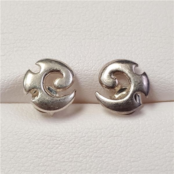 BZ1710-181 SILVER VINTAGE LETTER G EARRINGS