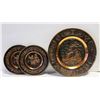 Image 1 : VINTAGE HAMMERED COPPER PLATES- SET OF 3