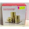 Image 1 : NEW GOLD GLITTER CANDLE SET WITH MIRROR