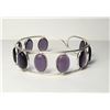 Image 1 : 13) NATURAL OVAL BEZEL SET AMETHYST WITH 2