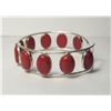 Image 1 : 11)  NATURAL OVAL BEZEL SET RED CORAL WITH 2