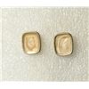 Image 1 : 19)  GOLD TONE WITH CREAMY, SWIRLY ENAMEL STUD