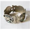 Image 1 : MEXICO STAMPED VINTAGE SILVER & SHELL BRACELET