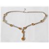 Image 1 : 20" .925 SILVER GOLD PLATED CITRINE & CZ NECKLACE