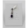 Image 1 : #185-NATURAL PURPLE AMETHYST & CZ PENDANT