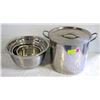 Image 1 : LARGE STOCK POT & LARGE STAINLESS BOWL
