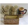Image 1 : DENBY MUGS, BEER STEIN, GOLD CERAMIC PLANTER
