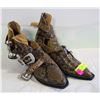 Image 1 : MENS SIZE 9 SNAKESKIN FAUX BUCKLE BOOTS