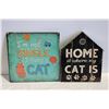 Image 1 : NEW SET OF 2 DECORATIVE METAL CAT SIGNS