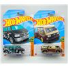 Image 1 : 2 HOT WHEELS VW T3 CUSTOM BROWN & DODGE VAN BLACK