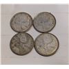 Image 1 : 4 CANADIAN SILVER QUARTERS, 1944, 1965 , 2X 1968 (