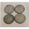 Image 2 : 4 CANADIAN SILVER QUARTERS, 1944, 1965 , 2X 1968 (