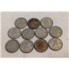 Image 1 : 11 CANADIAN SILVER DIMES -1938, 40, 43, 2X44, 45,