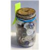 Image 1 : OLD JAR FILLED WITH OLD BUTTONS