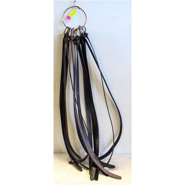 MENS LEATHER BELTS- SIZES 34/36- BOX LOT ASST.