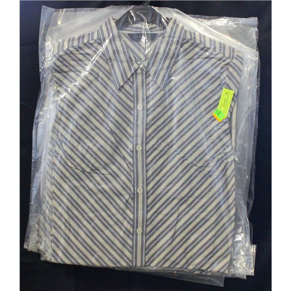 6 NEW STRIPED WOMENS BUTTON UP SHIRTS SIZE 13/14