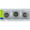 Image 1 : 3 CANADIAN 1966 SILVER DOLLARS