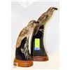 Image 1 : PAIR OF HAND CARVED BUFFALO HORN FALCONS