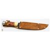 Image 1 : COMPASS HUNTER HUNTING KNIFE IN LEATHER SHEATH