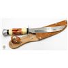 Image 2 : COMPASS HUNTER HUNTING KNIFE IN LEATHER SHEATH