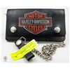 Image 1 : LEATHER HARLEY DAVIDSON WALLET WITH CHAIN