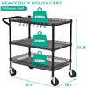 Image 2 : BRAND NEW FOLEWS 3 TIER UTILITY CART, BLACK