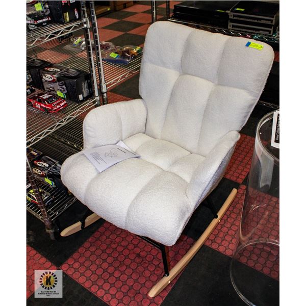 NEWLY BUILT WHITE MODERN ROCKING CHAIR