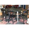Image 1 : PAINTED KITCHEN TABLE WITH 2 LEAFS AND 6 CHAIRS