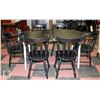 Image 2 : PAINTED KITCHEN TABLE WITH 2 LEAFS AND 6 CHAIRS