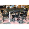 Image 3 : PAINTED KITCHEN TABLE WITH 2 LEAFS AND 6 CHAIRS