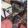 Image 1 : PAIR OF GLASS/METAL END TABLES H-24.5" W-24" L-26"