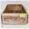 Image 1 : ANTIQUE / VINTAGE B.C. FRUIT FLAT WOOD BOX