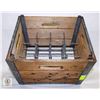 Image 1 : ANTIQUE / VINTAGE WIRED MILK BOTTLE WOOD CRATE