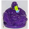 Image 1 : HEAVY DEEP PURPLE BUDDHA 9" TALL