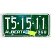 Image 1 : VINTAGE ALBERTA LICENSE PLATE 1968