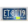 Image 1 : VINTAGE ALBERTA LICENSE PLATE 1964
