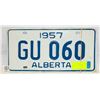 Image 1 : VINTAGE ALBERTA LICENSE PLATE 1957