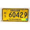 Image 1 : OREGON VINTAGE PERMANENT PLATE